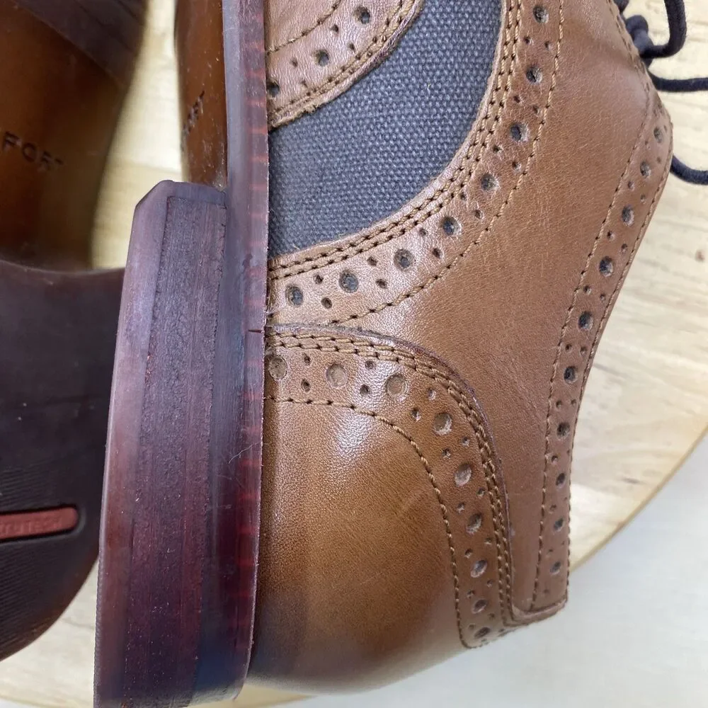 Rockport Wingtip Brogue TruTech Leather Mens 10.5 Brown H80044 Dress Shoes